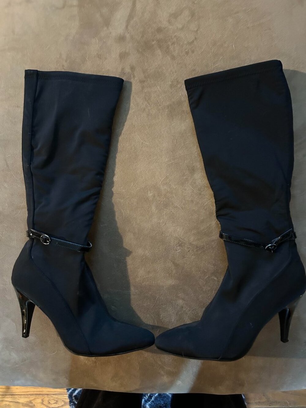 Nine West Chelsis Women's Black Fabric Knee Boots